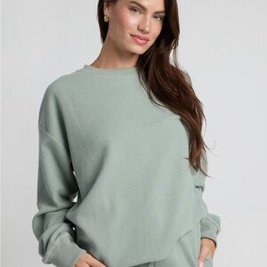 Comfrt Cozy Sage Waffle-Knit Sweatshirt